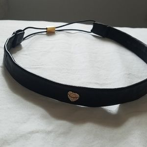 Juicy Couture leather headband w/ gold rhinestones